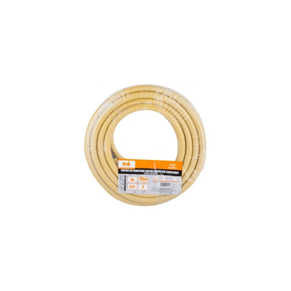 Furtun aer comprimat Evotools HGT630080, 10 m, 3/8 inch, 20 bar - imagine 2
