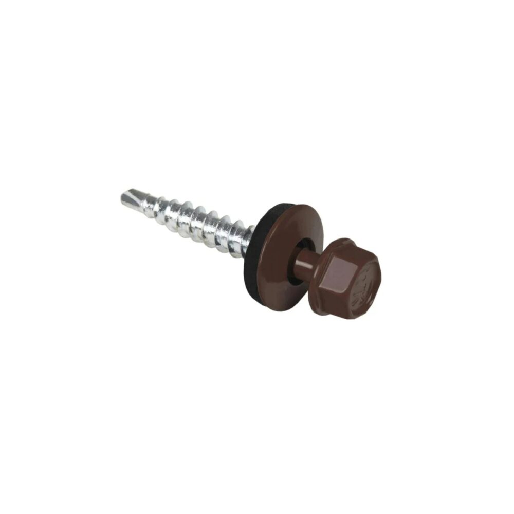 Șurub autoforant pentru tablă Sentosa, cap hexagonal, 4.8 x 25 mm, RAL 8017 - imagine 1