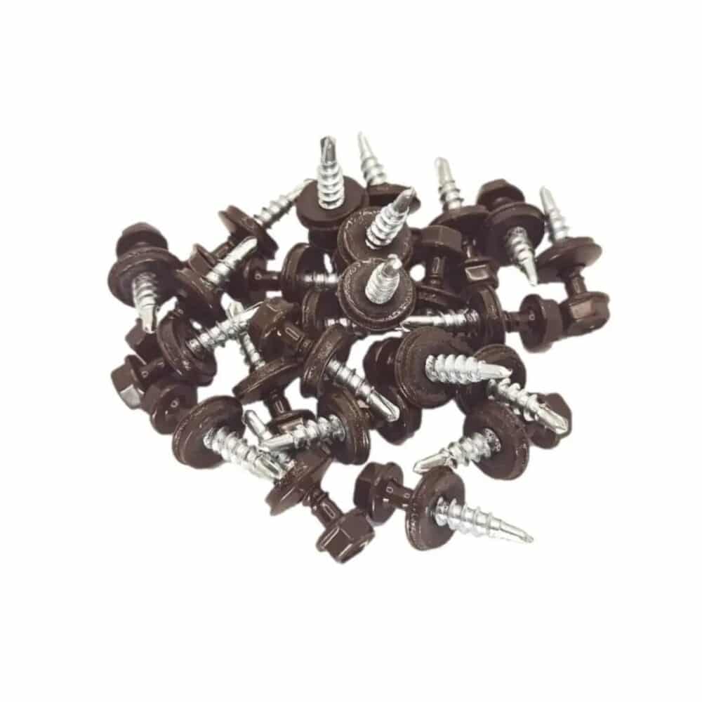 Șurub autoforant pentru tablă Sentosa, cap hexagonal, 4.8 x 35 mm, RAL 8017 - imagine 3