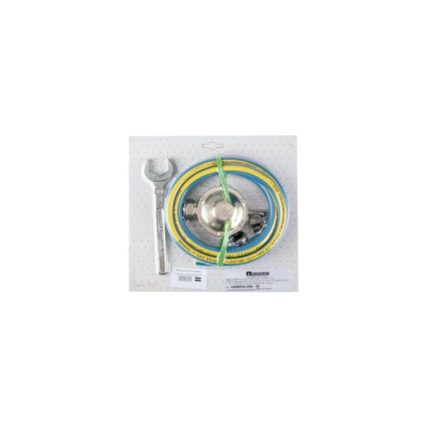 Kit regulator gaz butelie Tecnogas KK080T26-03A, furtun 1.5m, cheie și coliere - imagine 1