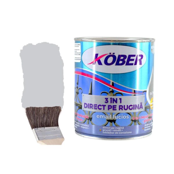 Vopsea Metal 3 în 1 Kober Direct pe Rugină, Argintiu, 2.5L - imagine 1