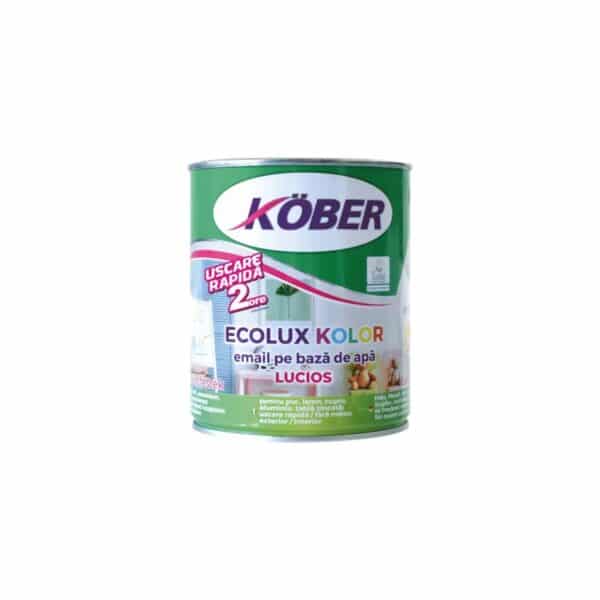 Vopsea email pe bază de apă Kober Ecolux Kolor, Negru Lucios, 0.6L - imagine 1