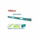 Nivelă cu bulă Total TMT210028, lungime 100 cm, 3 fiole, bază frezată