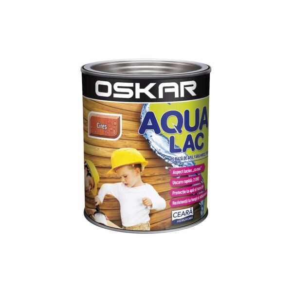 Lac pentru lemn pe bază de apă Oskar Aqua Lac, Cireș, 0.75 L - imagine 1
