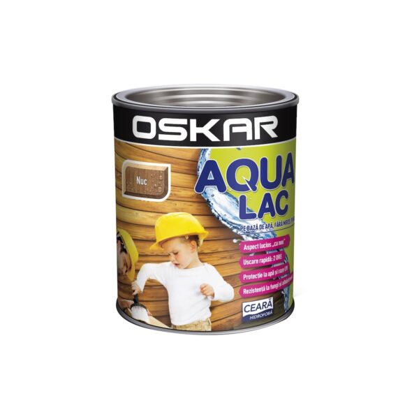 Lac pentru lemn pe bază de apă Oskar Aqua Lac, Nuc, 0.75L - imagine 1