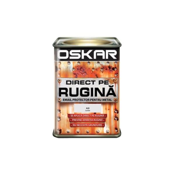 Email protector metal Oskar Direct pe Rugină, alb lucios, 0.5L - imagine 1