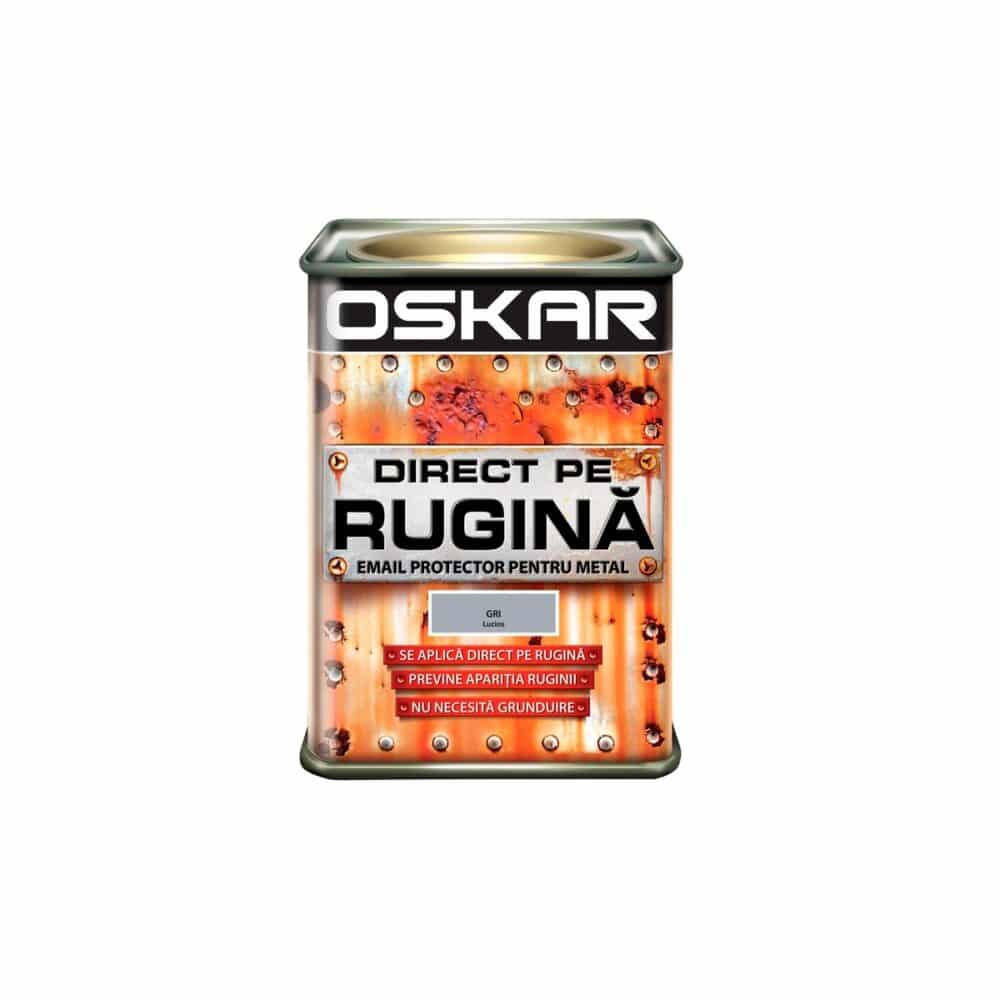 Vopsea metal Oskar Direct pe Rugină, gri lucios, 0.5L - imagine 1