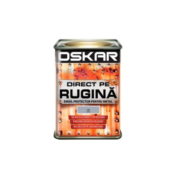 Vopsea metal Oskar Direct pe Rugină, gri lucios, 0.5L - imagine 1