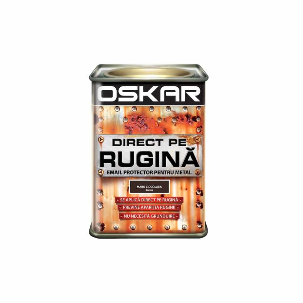 Vopsea email Oskar Direct pe Rugină, maro ciocolatiu lucios, 0.5L - imagine 1