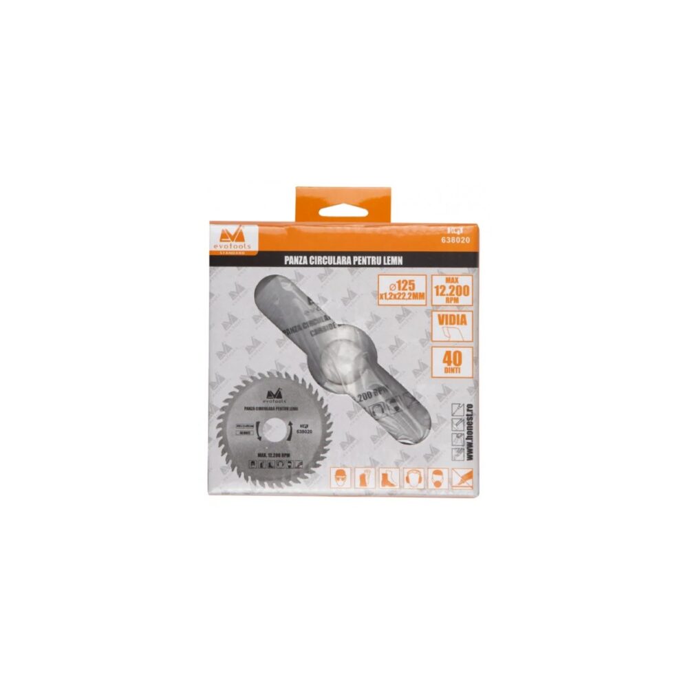 Pânză circulară pentru lemn Evotools HGT 638020, Ø 125 mm, 40 dinți - imagine 2
