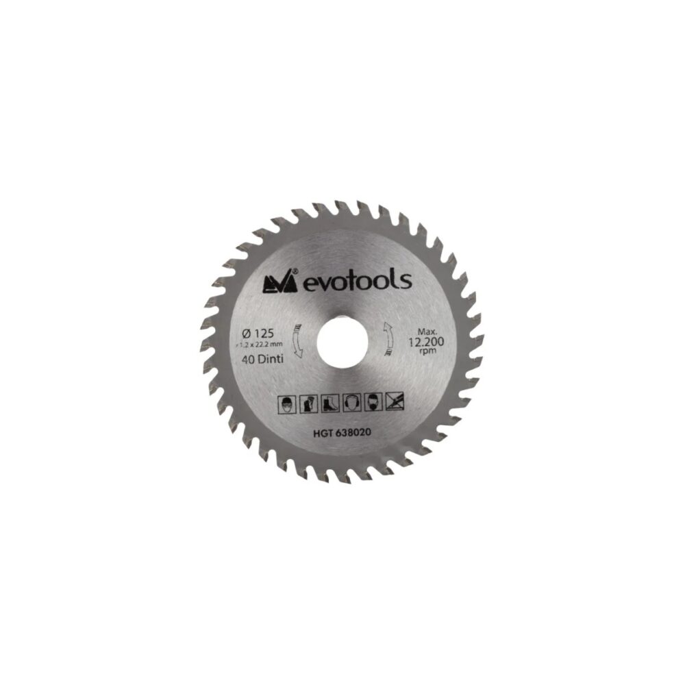 Pânză circulară pentru lemn Evotools Ø125 mm, 40 dinți, HGT 638020 - imagine 1