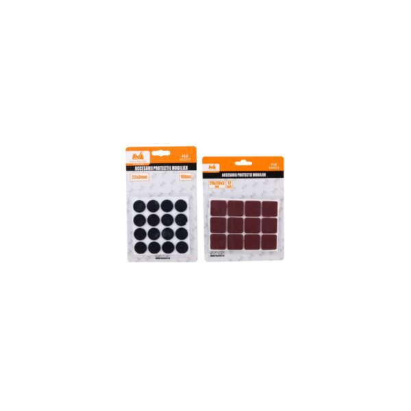 Set 12 pastile autoadezive protecție mobilier Evotools 655222, pătrate, 28x28x3 mm - imagine 1