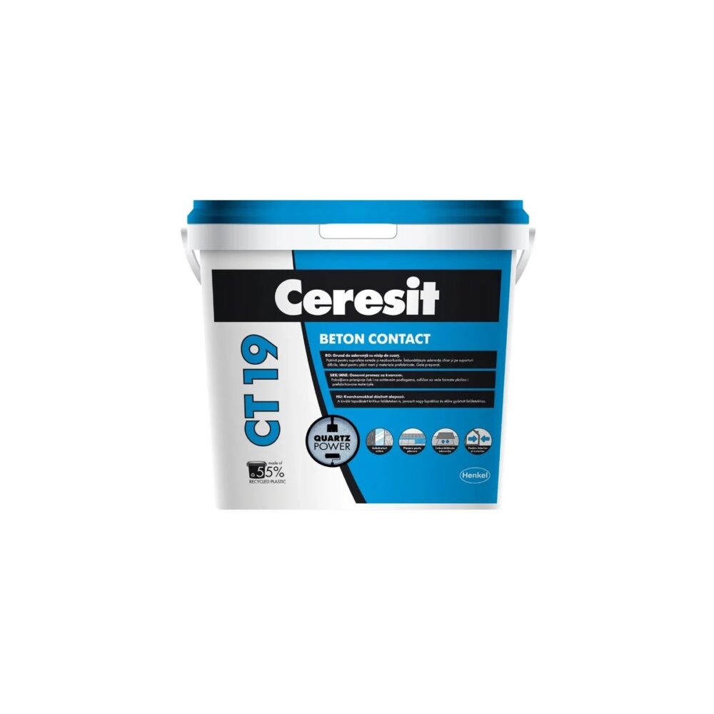 Amorsă Ceresit CT 19 Beton Contact, grund de aderență cu nisip de cuarț, 24 kg - imagine 1