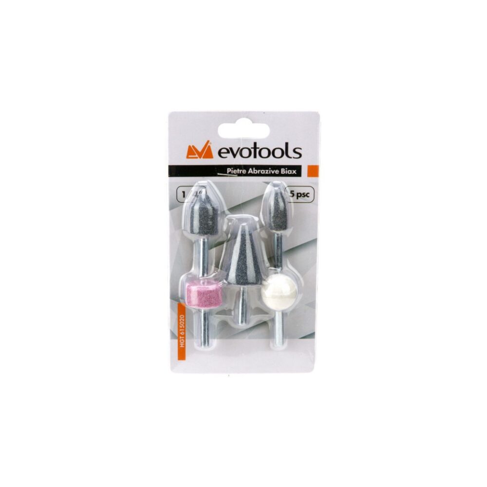 Set 5 pietre abrazive pentru biax Evotools HGT 615020 - imagine 2