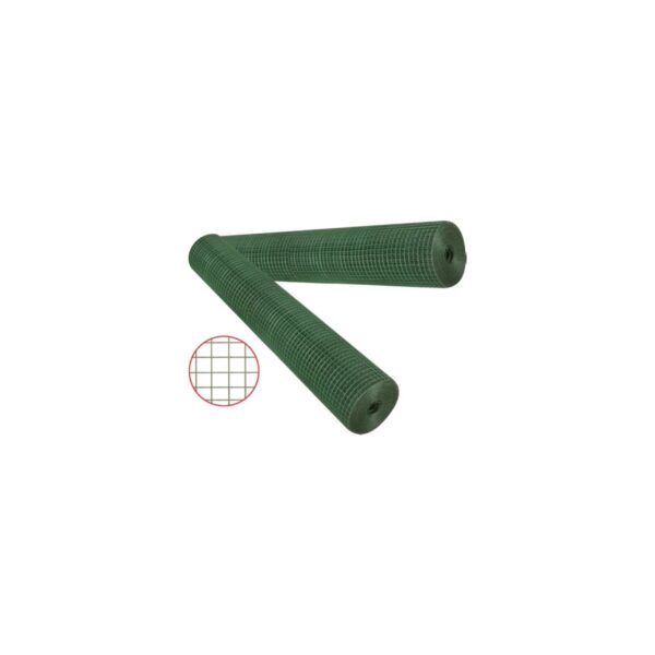 Plasă sudată verde pentru gard, 1 x 10 m, ochi 13 mm - imagine 1