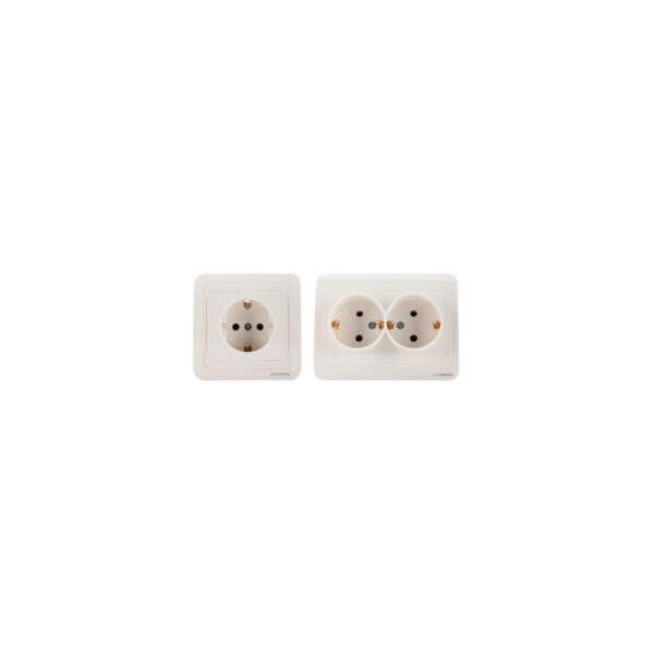 Priză Simplă Schuko Evotools HGT678521, Încastrată, Albă - imagine 1