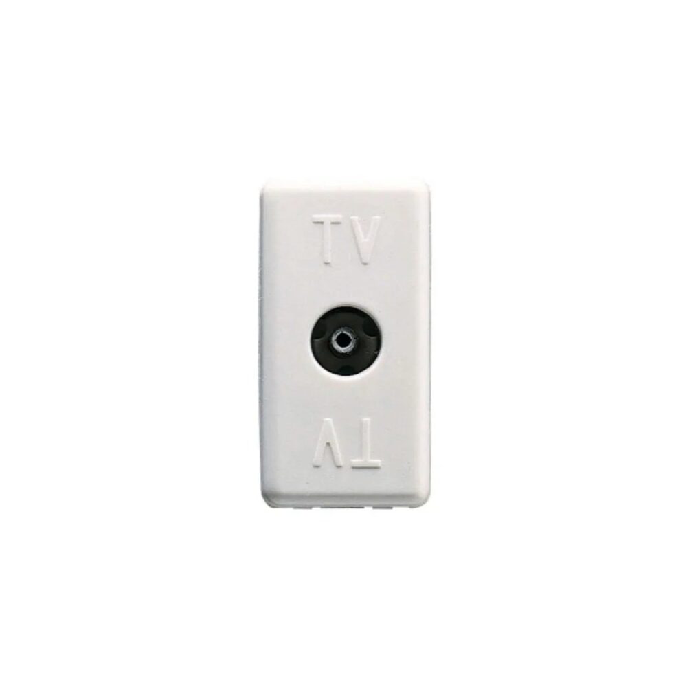 Priză TV Gewiss GW20228, modulară, 1 modul, Albă - imagine 1