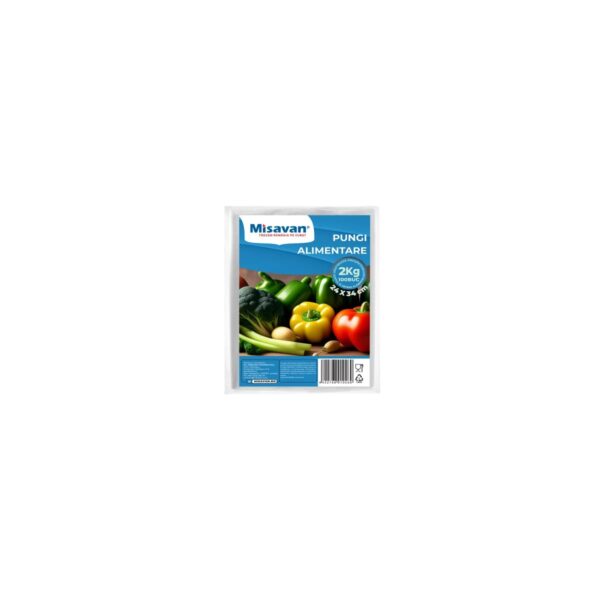 Pungi alimentare Misavan, 2 kg, 24 x 34 cm, 100 bucăți - imagine 1