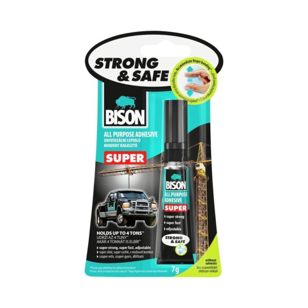 Adeziv universal Bison Strong & Safe Super Glue, 7g - imagine 1