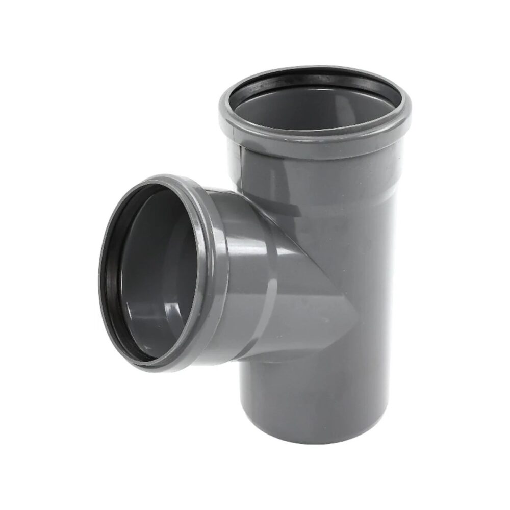 Ramificație PVC pentru canalizare interioară, FI 110 x 110 mm, 67 grade, gri - imagine 1