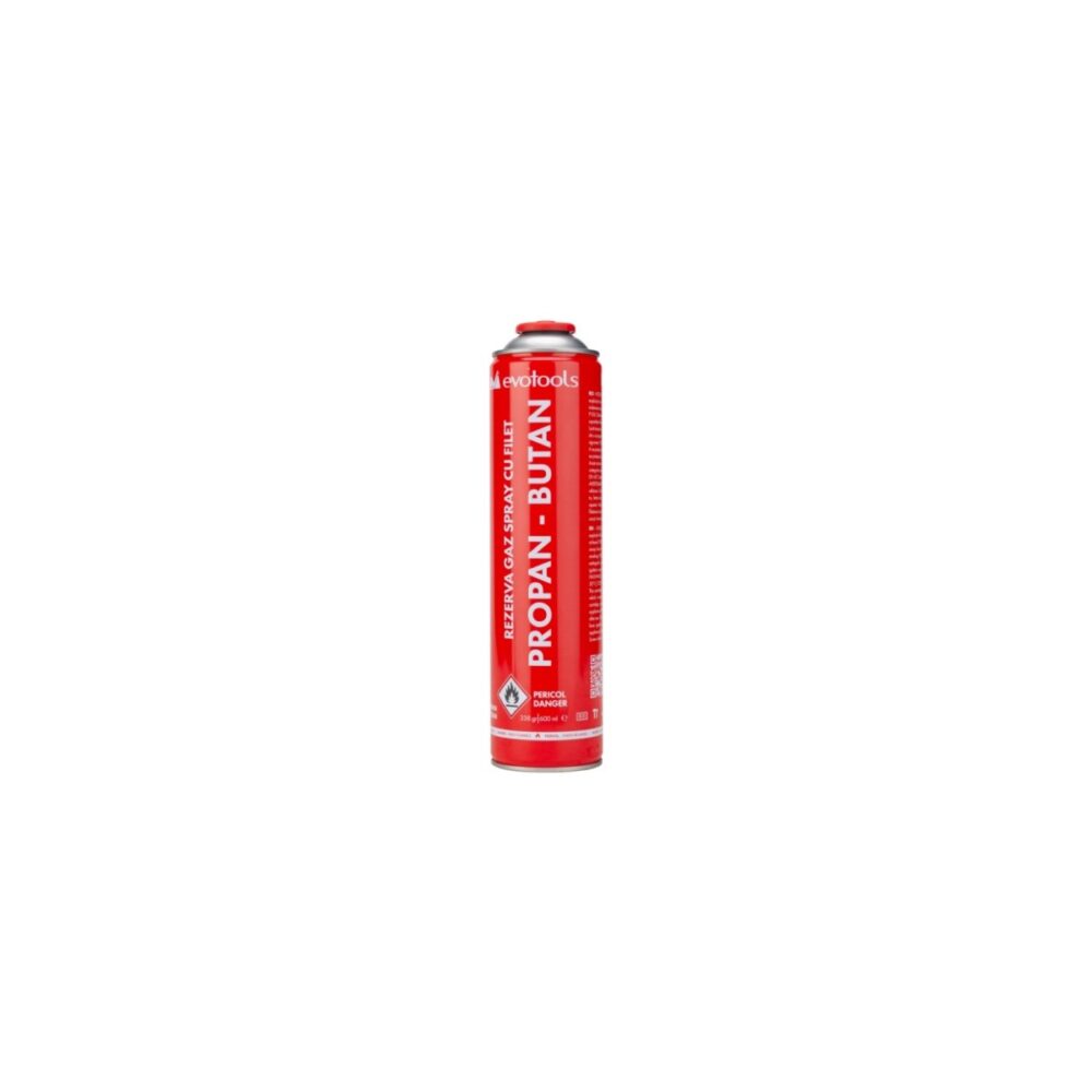 Rezervă gaz propan-butan cu filet Evotools HGT682547, 600 ml / 338 g - imagine 1