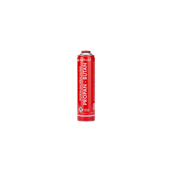 Rezervă gaz propan-butan cu filet Evotools HGT682547, 600 ml / 338 g - imagine 1