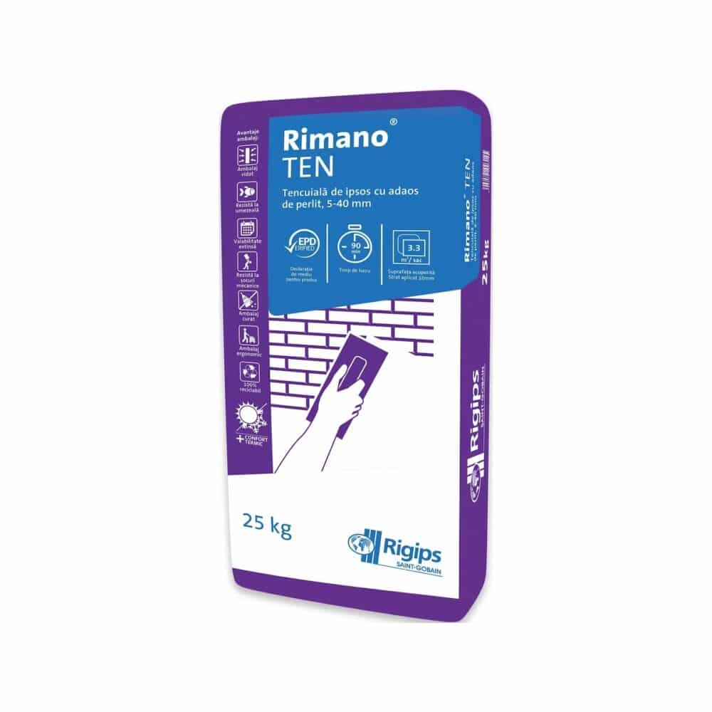Tencuială de ipsos cu perlit Rigips Rimano Ten, 25 kg - imagine 1