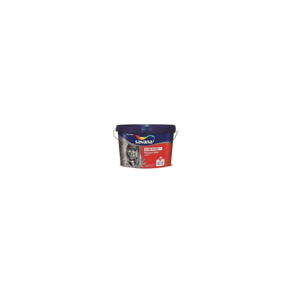 Vopsea lavabilă interior Savana Ultra Rezist, Alb, 2.5L - imagine 1