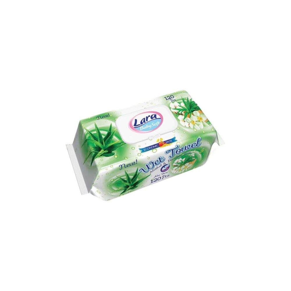 Șervețele umede Lara Baby Soft Aloe Vera, 120 bucăți - imagine 1