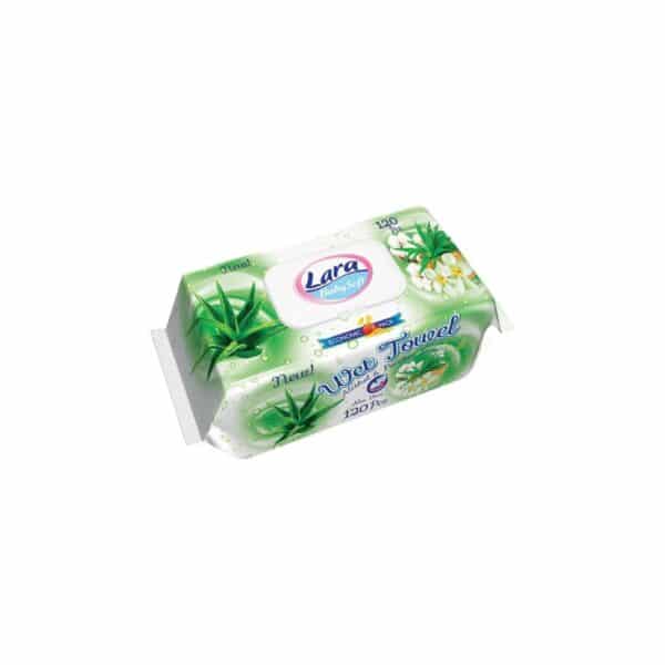 Șervețele umede Lara Baby Soft Aloe Vera, 120 bucăți - imagine 1