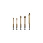 Set 5 burghie pentru sticlă Evotools HGT682662, 5-12 mm