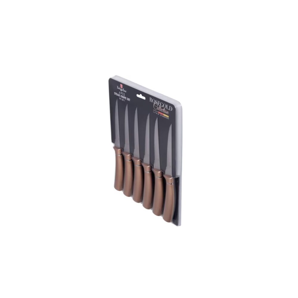 Set 6 cuțite pentru friptură BerlingerHaus BH-2811, Rosegold Collection - imagine 2