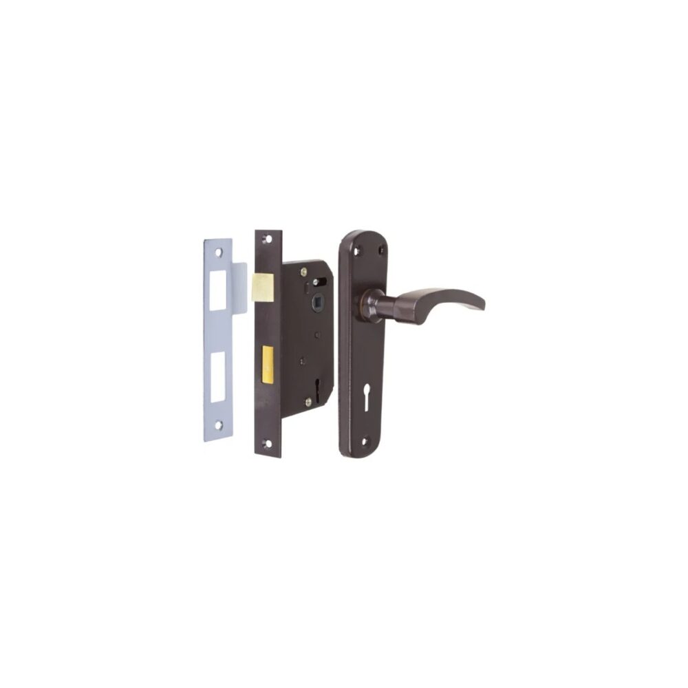 Broască pentru uși de interior Evotools HGT 642016, cu șilduri și mânere, interax 57 mm - imagine 1