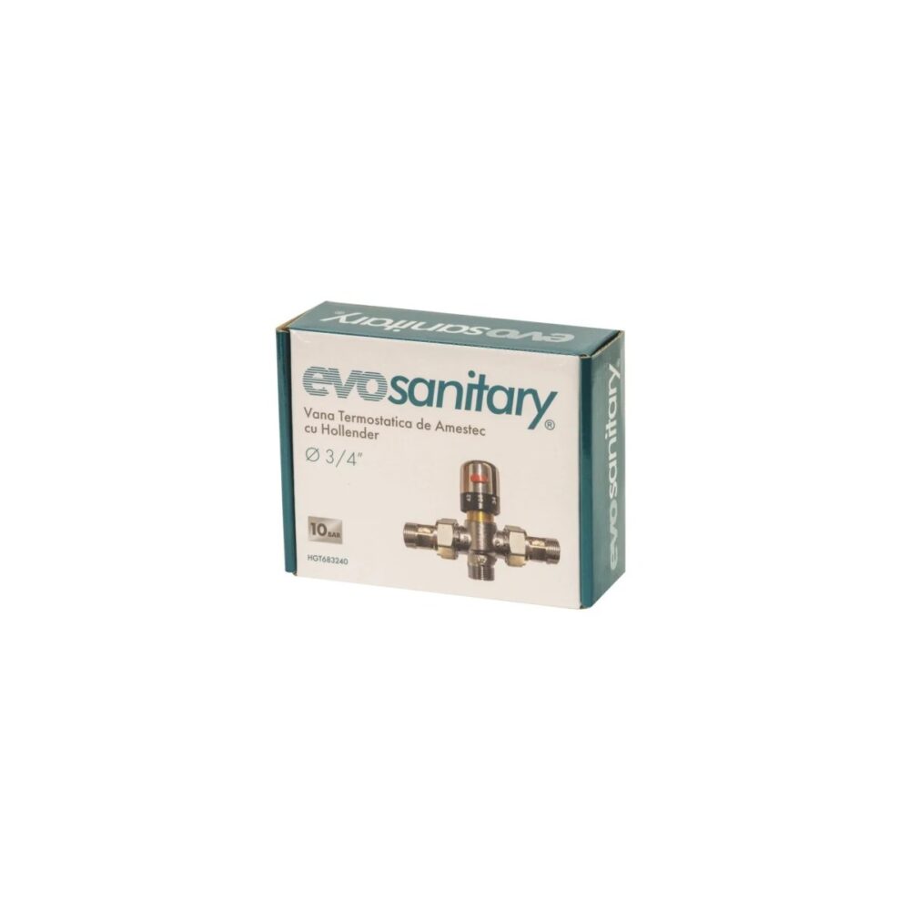 Vană termostatică de amestec EvoSanitary 3/4" cu hollender, 10 bar, HGT683240 - imagine 2