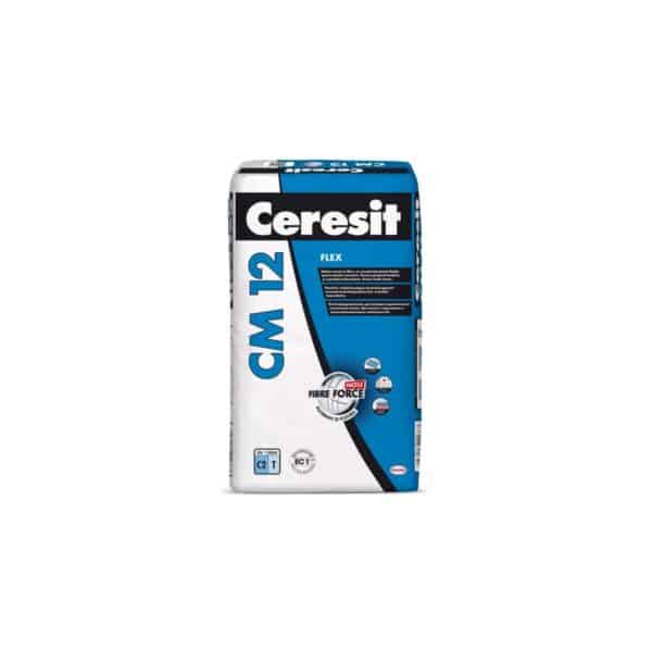 Adeziv flexibil pentru gresie și faianță Ceresit CM 12 Flex, C2T, Fibre Force - imagine 1