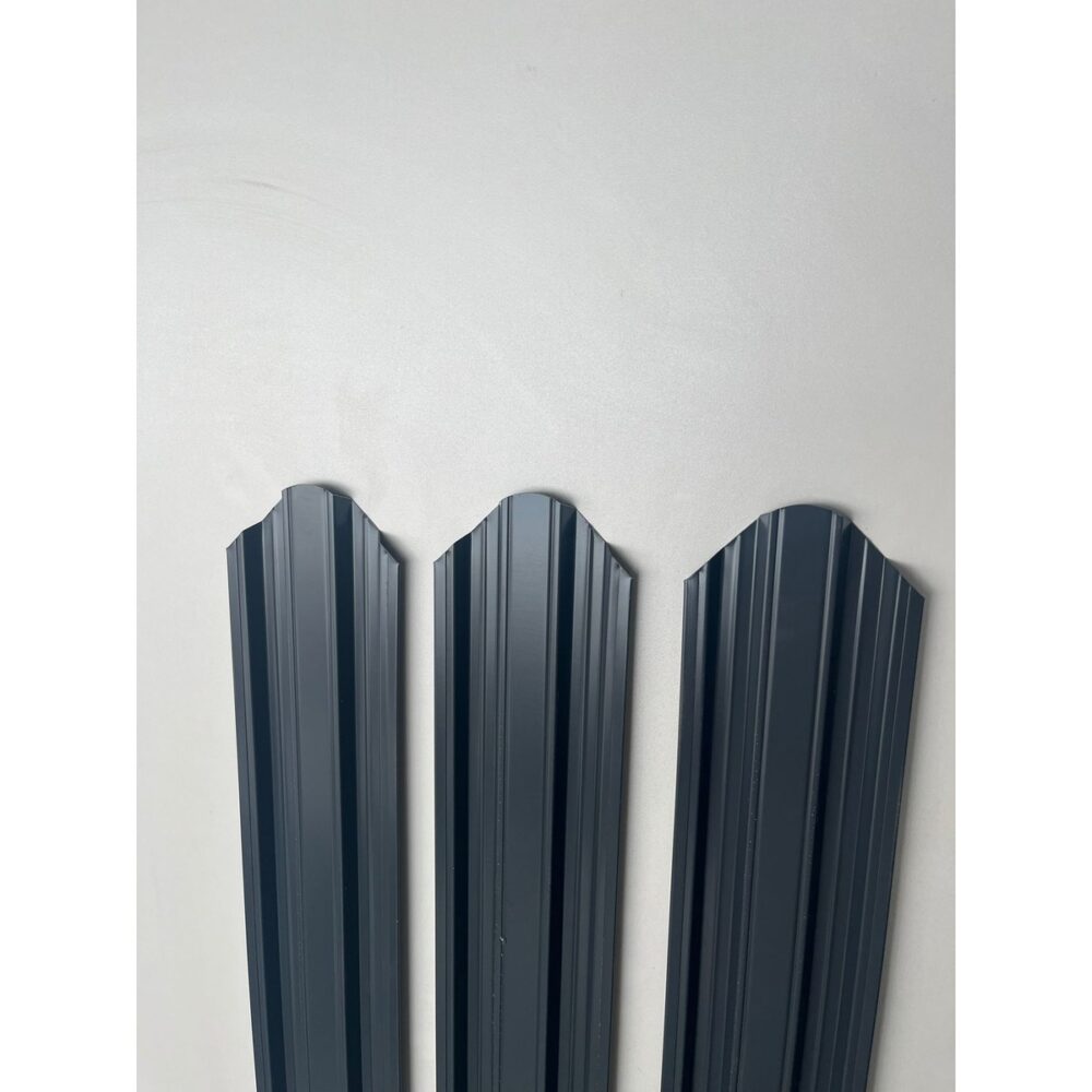 Șipcă metalică gard MTC, Gri Antracit RAL 7016 Lucios, 1.5 m, 0.4 mm - imagine 2