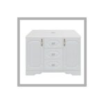 Set mobilier baie Mască și Lavoar Rustik Antic, 100 cm, Alb