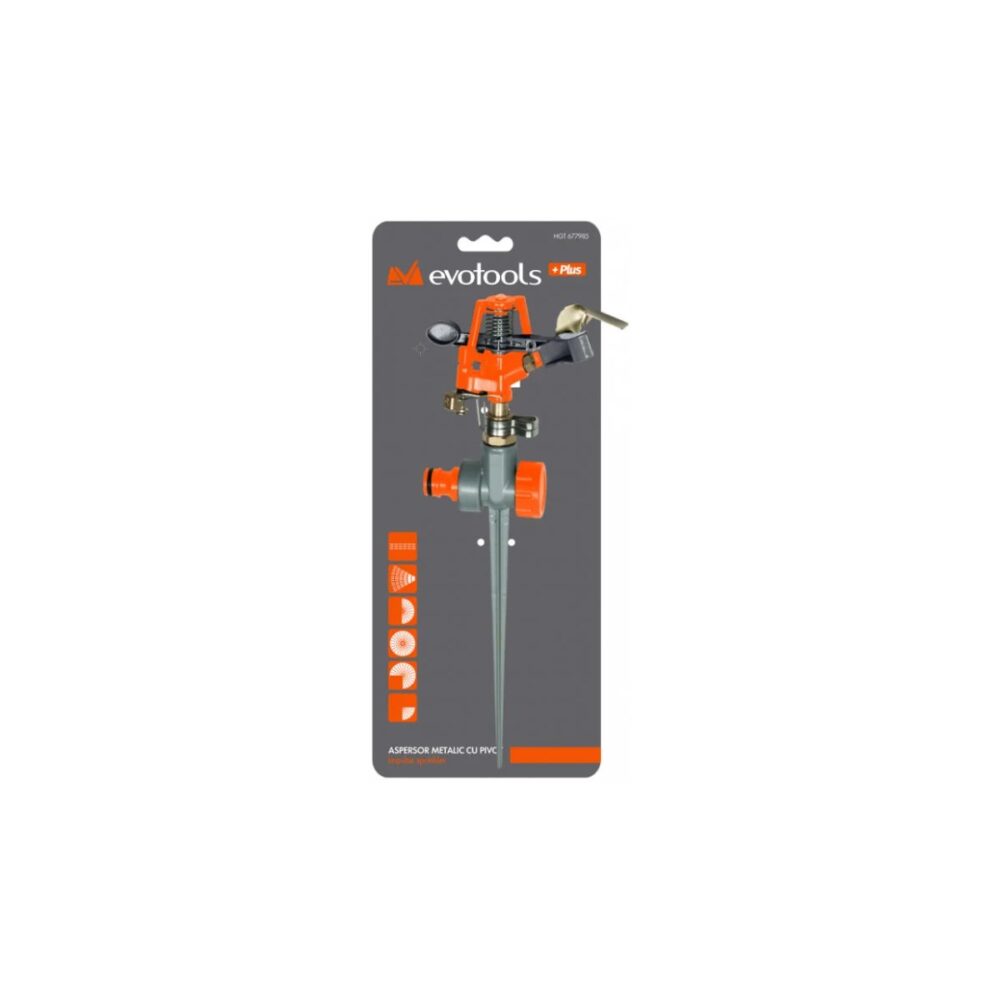 Aspersor metalic cu pivot Evotools Plus HGT 677985, tip impuls - imagine 2