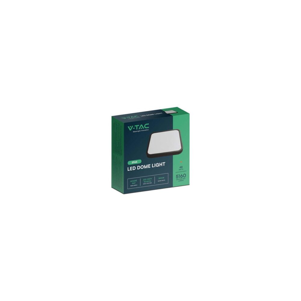 Plafonieră LED V-TAC 76491, 48W, 5160 lm, Lumină Caldă 3000K, IP44, Pătrată - imagine 3