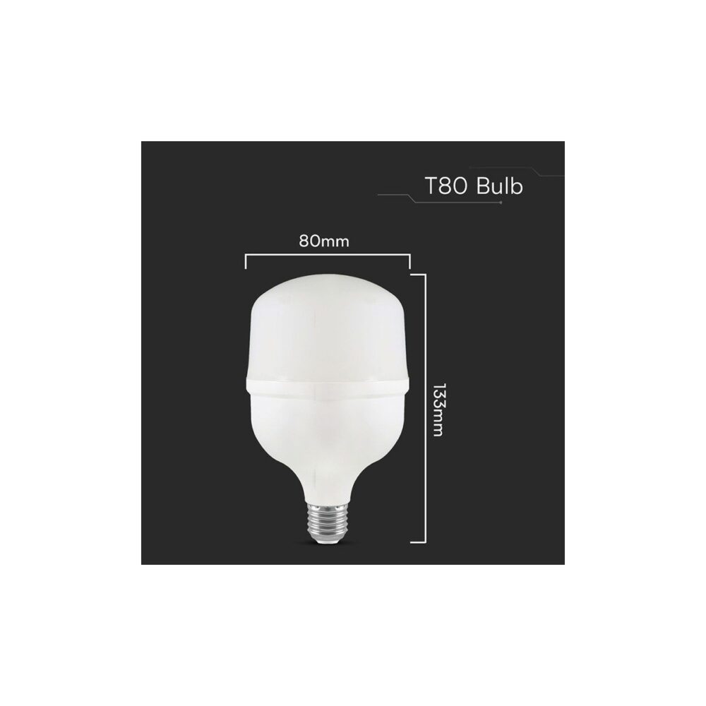 Bec LED V-TAC T80, 20W, E27, 2060 lm, lumină albă neutră 4000K - imagine 3