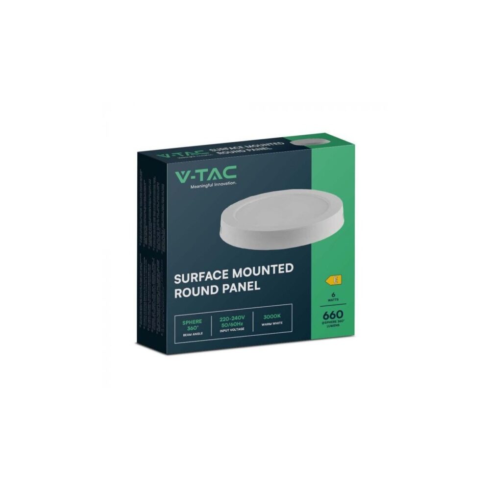 Plafonieră LED V-TAC VT-78771, 6W, 660 lm, lumină caldă, rotundă, montaj aplicat - imagine 3