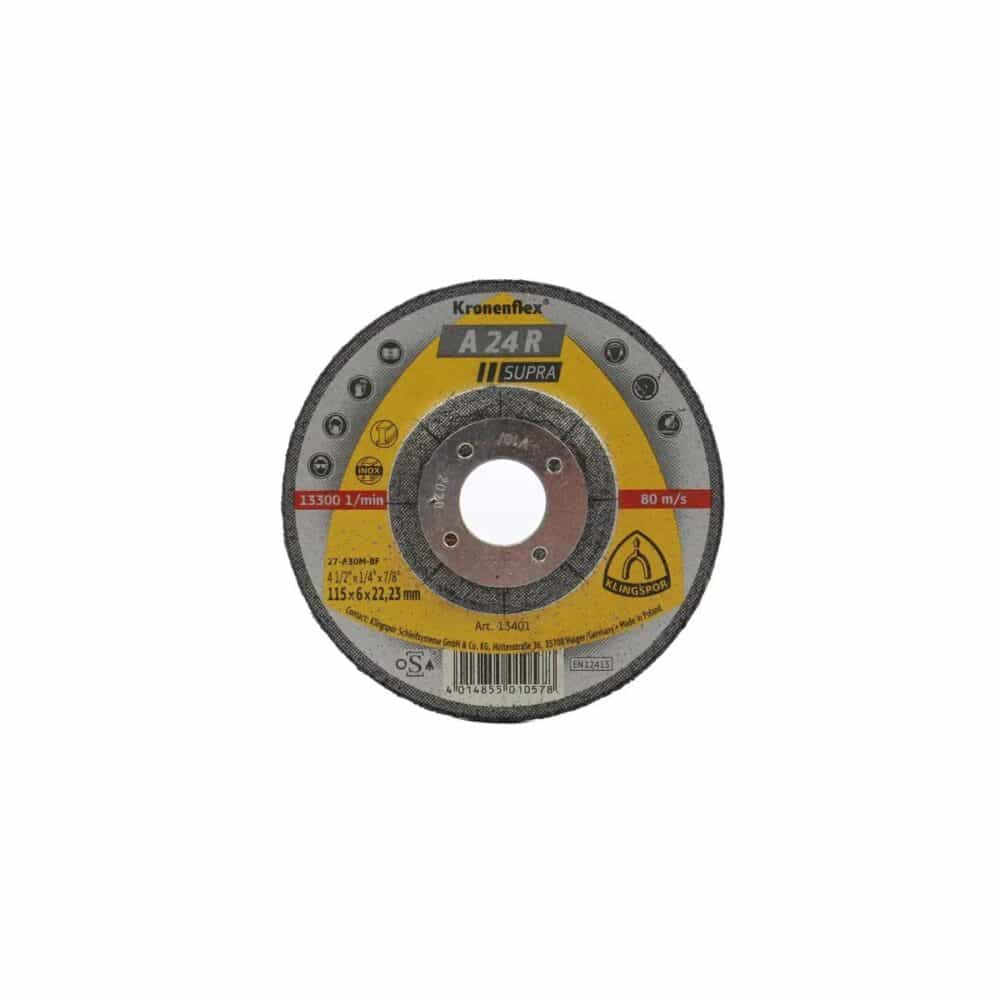 Disc de șlefuire Klingspor Kronenflex A 24 R Supra, 115 x 6 x 22.23 mm - imagine 1