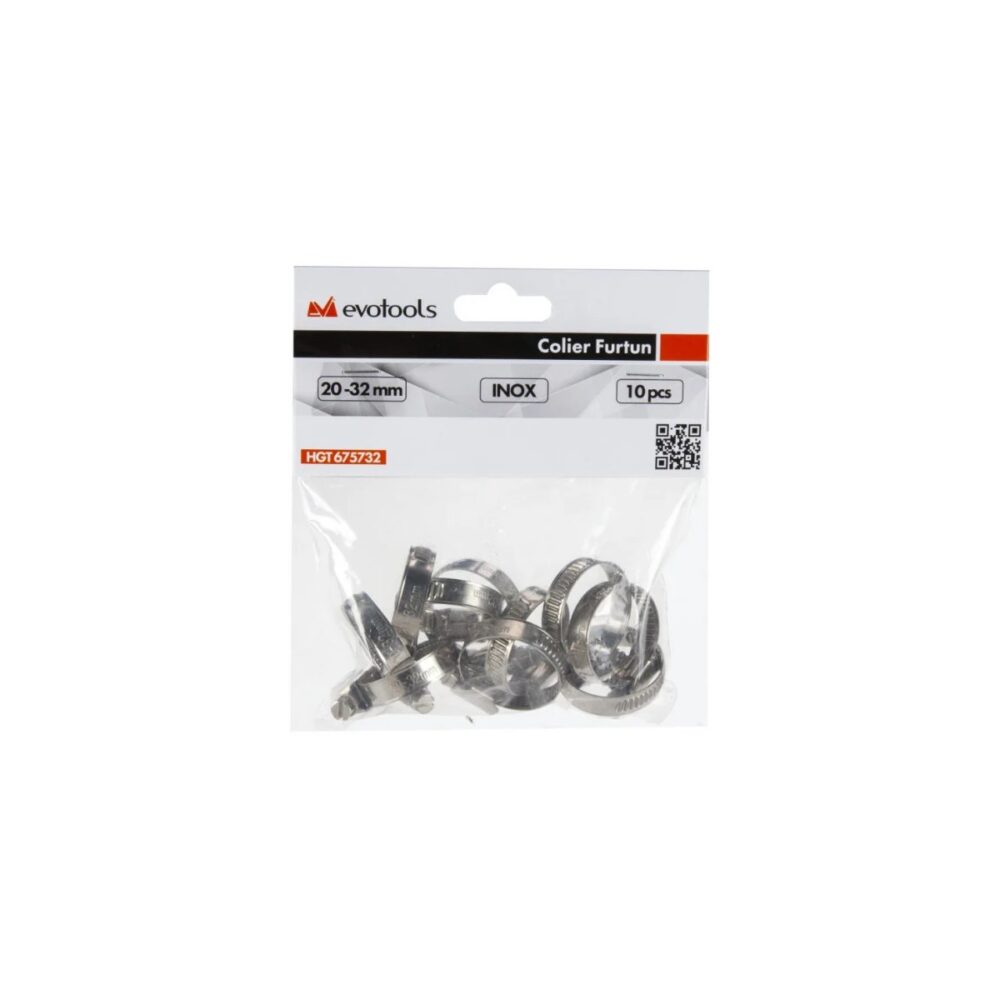 Colier pentru furtun din inox Evotools 8-12 mm HGT675728 - imagine 1