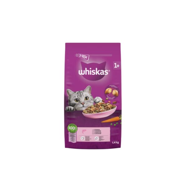 Hrană uscată pentru pisici Whiskas Adult 1+, Somon, 1.4 kg - imagine 1