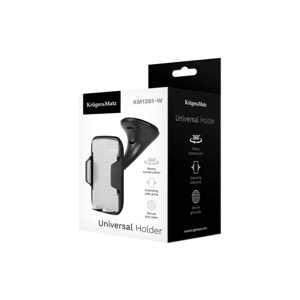 Suport auto universal Krüger&Matz KM1361-W, prindere cu ventuză - imagine 4