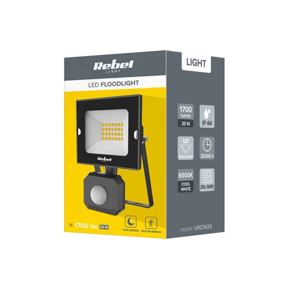 Proiector LED Rebel Light URZ3620, 20W, 1700 lm, cu senzor de mișcare - imagine 3