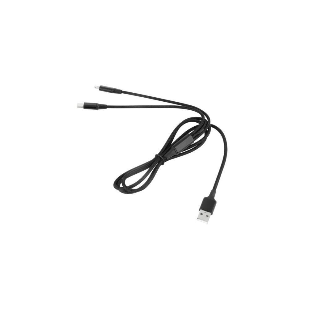 Cablu USB 2 în 1 Kruger&Matz KPO3944, USB-C și Lightning, Negru - imagine 2