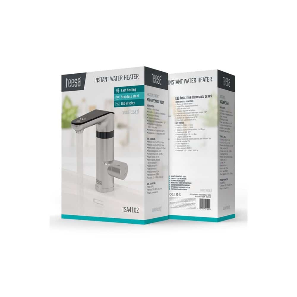 Robinet electric instant Teesa TSA4102, 3500W, afișaj LED, oțel inoxidabil - imagine 4