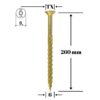 Șurub pentru lemn Klimas 6 x 260 mm, cap înecat, amprentă TX - imagine 1