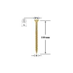 Șurub pentru lemn Klimas 6 x 140 mm, cap înecat, Torx
